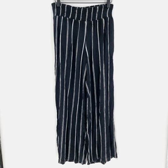 Xhilaration black pinstripe pants small stripe boho stretch - Picture 1 of 3